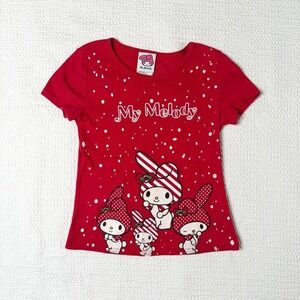2007 Sanrio My Melody glittery graphic baby tee